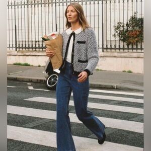 NWT & Other Stories Wool Alpaca Blend Boucle Knit Cardigan in Black